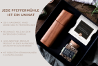 Pfeffermühle Apfelbaumholz MEIN GENUSS handgemachte Pfeffermühle