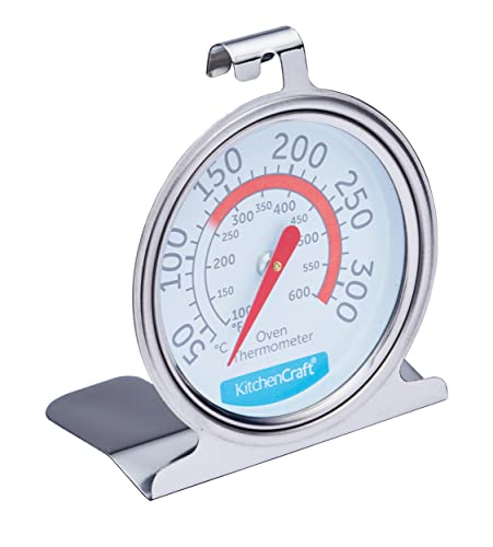 KitchenCraft Backofen Thermometer Innen, Analog, Edelstahl, Silber