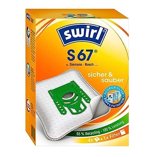 Swirl S 67 EcoPor Staubsaugerbeutel für Siemens, Bosch, 4 Beutel