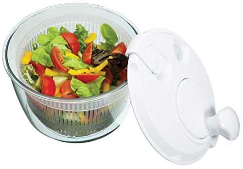 KitchenCraft Mini Salatschleuder, kleine Mehrzweck-Salatschleuder, 19cm (7.5"), Klar