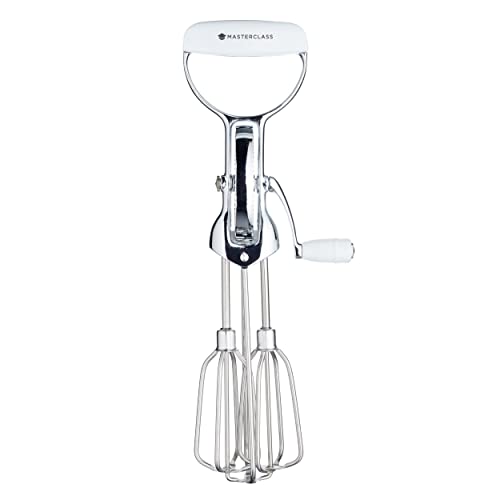 MasterClass Deluxe Edelstahl-Handmixer, Küchenmixer für Schlagsahne, Schneebesen und Kuchenbacken – Silber