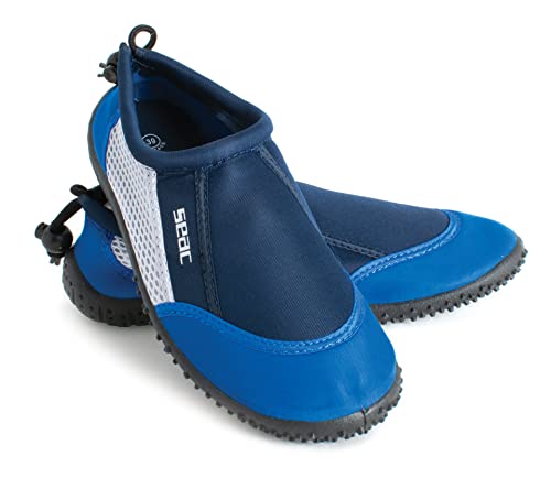 Seac Reef, Badeschuhe für Erwachsene und Kinder, schnelltrocknend für das Schwimmbad und den Strand, blau, 36