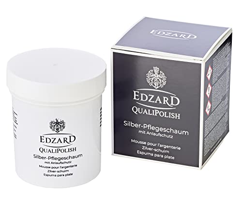 EDZARD QualiPolish® Silber Pflegeschaum (200 g) Reiniger für Schmuck, Münzen & Besteck aus Messing, Silber & Gold - Putzmittel, Politur zur Pflege - Silberbad für Schmuck Polish, Anlaufschutz