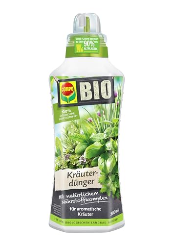 COMPO BIO Kräuterdünger für alle Gewürzpflanzen und Kräuter, Natürlicher flüssiger Spezial-Dünger, 500 ml