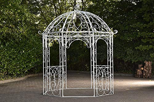 CLP Rosenpavillon Leila I Rankpavillion Aus Pulverbeschichtetem Eisen I Gartendekoration Im Jugendsstil, Farbe:antik weiß