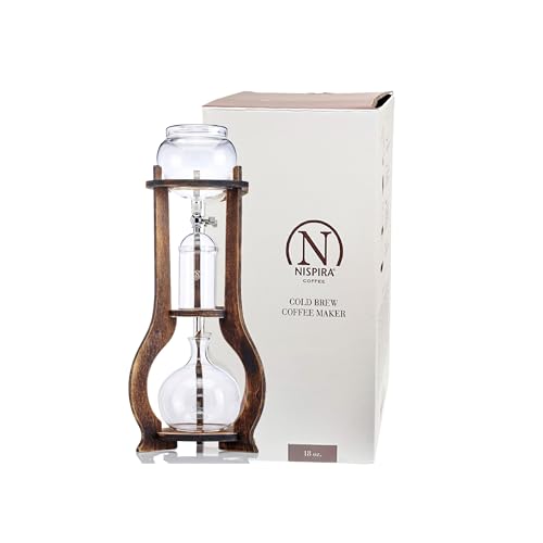 Nispira Eiskaffee Cold Brew Drip Tower Kaffeemaschine aus Holz, 6-8 Tassen