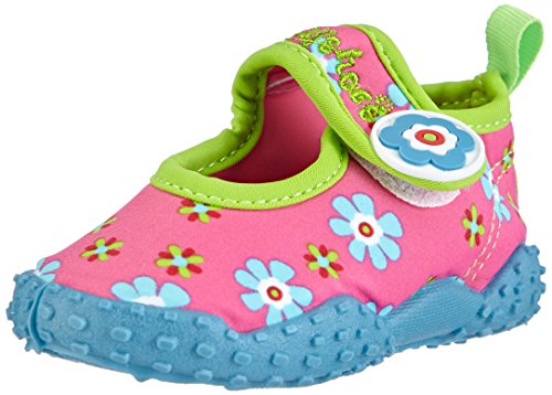 Playshoes Unisex Kinder Aquaschuhe Aqua-Schuhe Blumen, Pink Blumen, 22/23 EU