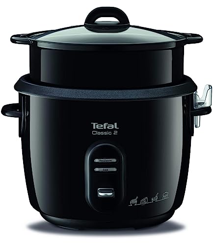 Tefal New Classic Reiskocher RK1038 | automatische Programme | Warmhaltefunktion | 5L Fassungsvermögen | Dampfgarfunktion | schwarz-metallic