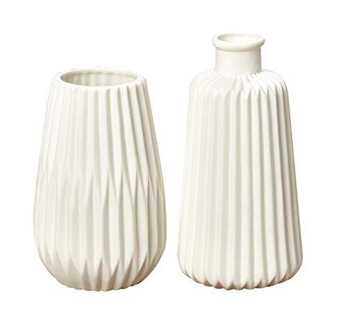 2 x Vase Esko weiß Höhe 17 cm