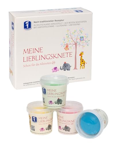 Feuchtmann MEINE LIEBLINGSKNETE | Knetset 4 x 150g | vegane glutenfreie Knete | Kinderknete ungiftig | Spielknete für kreatives Spielen ab 2 Jahren