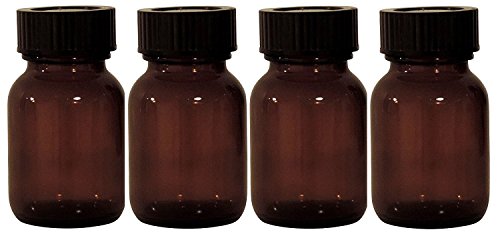 mikken - braunes Apothekerglas Set inkl. Schraubverschluss & Etiketten Made in Germany, 4x 50ml