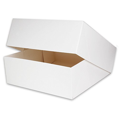 Pro DP 60 Tortenkartons Tortenschachteln 32x32x11cm weiß, Verpackung für Torten, Kuchen, Cupcakes Box, Torten Faltschachteln