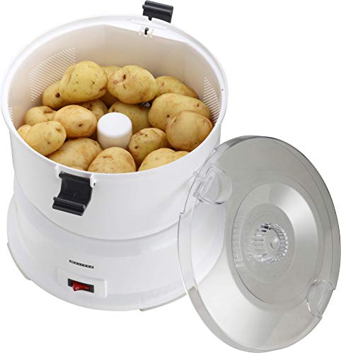 Melissa 646120 Kartoffelschälmaschine, 1kg, elektrischer Kartoffelschäler, Kartoffel, Schälmaschine, Kunststoff, Weiss