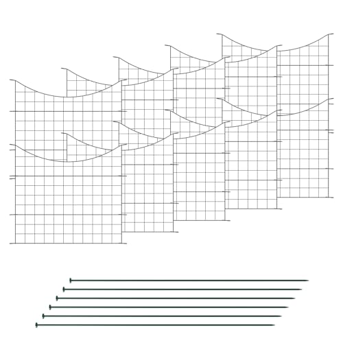 VERDOBA Teichzaun Gartenzaun Komplettset - Gartenzaun Metall 10 Zaunelemente - Zaun für den Garten, Gitterzaun Set Unterbogen Zaun Garten - Zaun für Hunde (10x Unterbogen, Anthrazit - RAL 7016)