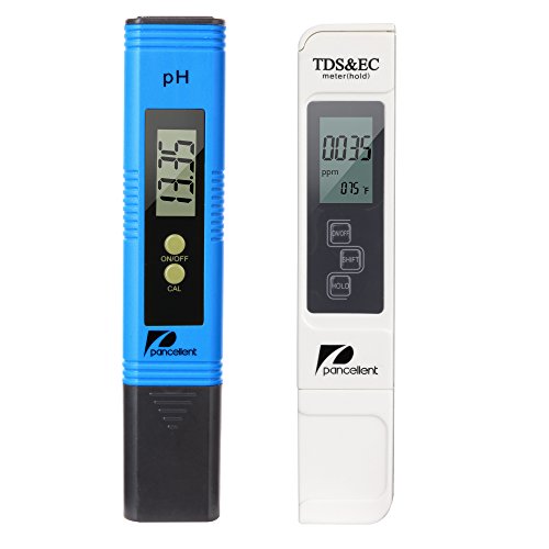 Pancellent PH Messgerät, PH TDS EC und Temperatur 4 in 1 Set, Wasserqualität Tester(ATC) für Trinkwasser/Schwimmbad/Aquarium/Pools, Leitwertmessgerät mit hoher Genauigkeit und LCD Display (Blau)