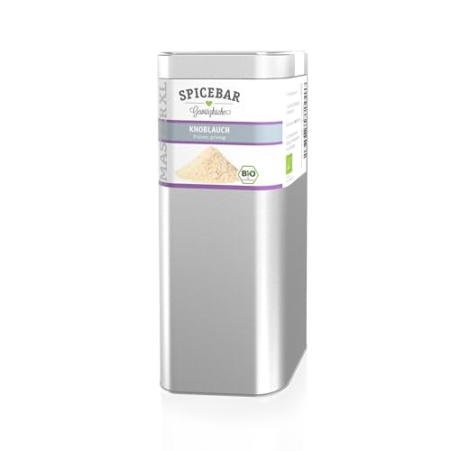 Spicebar Knoblauchpulver Bio (500g) - Knoblauchgranulat - hochwertiger Bio Knoblauch als feines Granulat gemahlen - im XL-Profi-Streuer