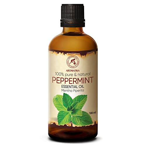 Pfefferminzöl Ätherisches Öl - Ätherisches Öl Minze 100ml - Mentha Piperita - Minzöl Für Guten Schlaf - Stressabbau - Raumduft - Aroma Diffuser - Duftlampe - Ätherisches Pfefferminzöl