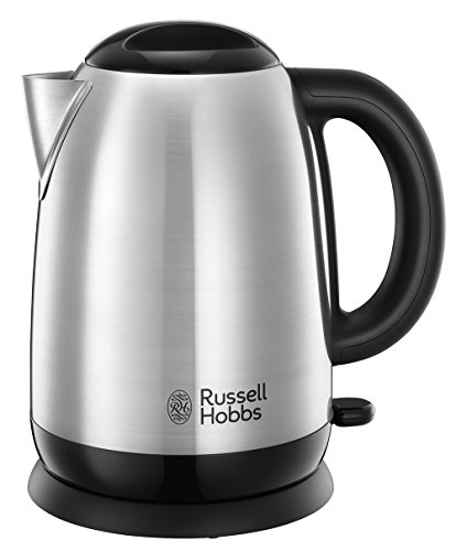 Russell Hobbs Wasserkocher [1,7l, 2400W] Adventure Edelstahl (Schnellkochfunktion, herausnehmbarer Kalkfilter, optim. Ausgusstülle, entnehmbare innenliegende Füllmengenmarkierung)Teekocher 23912-70