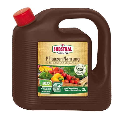 Substral Naturen Bio Pflanzen-Nahrung, pflanzlicher, veganer Flüssigdünger für Zierpflanzen, Obst & Gemüse, 2 L