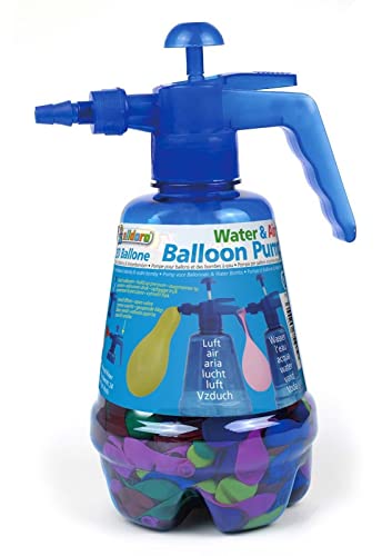 alldoro 60200- Water & Air Balloon Pumpen Set, Wasserbomben Pumpe mit 250 Wasserbomben, Wasserballon Füller für Garten & Party, für Kinder ab 8 Jahren und Erwachsene, blau / rosa / orange sortiert