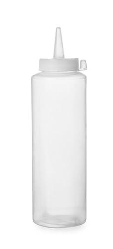 HENDI Spenderflasche, Stückzahl: 1, Easy Squeeze, für Saucen, Squeeze Flasche, Quetschflasche, Dosierflasche, 350ml, ø55x(H)205mm, Polyethylen, Polypropylen Kappe, Transparent