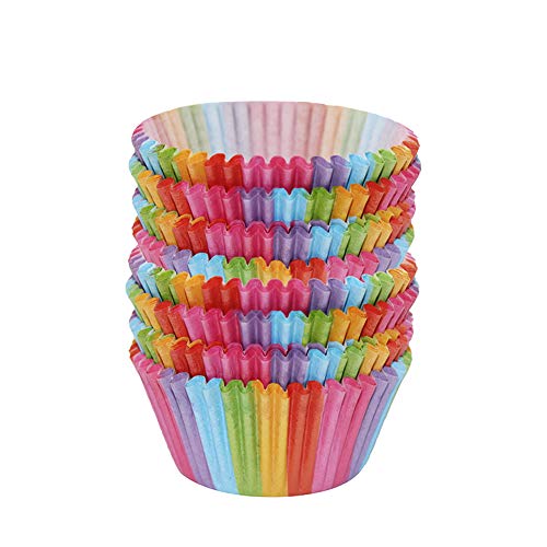 200 Stück Rainbow Cupcake Fällen Kuchen Backen Muffin Dessert Hochzeit Party