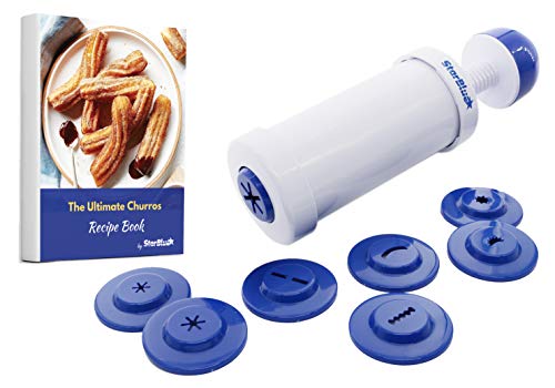 Churrera Churro-Maschine von StarBlue mit kostenlosem Rezept-E-Book - Einfaches Werkzeug zum Frittieren von Churros in 8 verschiedenen Formen