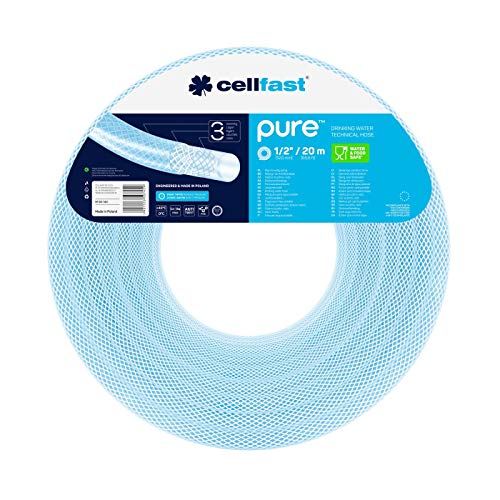 Cellfast Trinkwasserschlauch PURE™, 3-lagige Polyolefin-Elastomere, geeignet für Lebensmittelkontakt, PZH-Zertifikat, 12,0 × 2,7 mm 20 m, 20-140