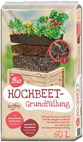 Floragard Universal Bio Hochbeet-Grundfüllung 60 Liter, Erdfarben