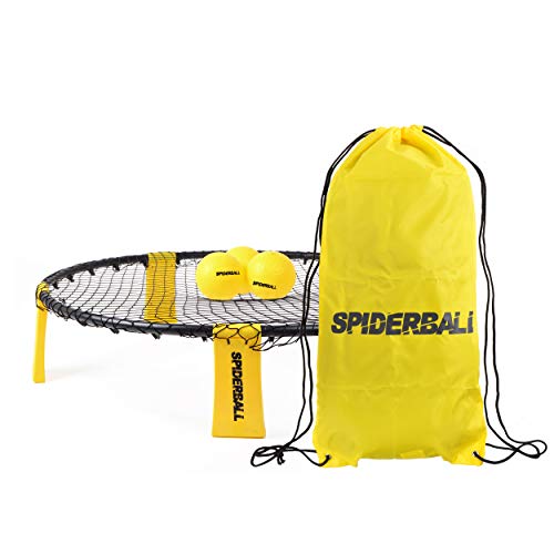 Ocean 5 Spiderball Set, Ball-Spiel mit Netz, 3 Bällen und Tragetasche - zum Spielen im Park, Garten, Strand oder im Haus - für Kinder und Erwachsene