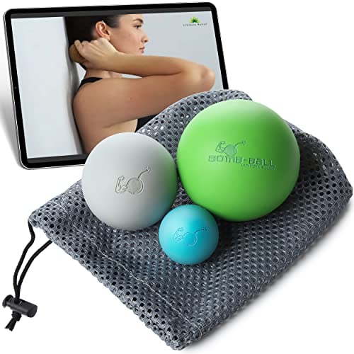 Bomb-Ball Original Massage Ball Set - Faszien + Lacrosse Bälle für ultimative Muskelentspannung, Selbstmassage, Faszientraining + Triggerpunkt Therapie…