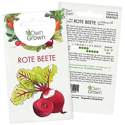 Rote Beete Samen: Premium Rote Bete Samen zum Anbau von ca. 50 Rote Beete Pflanzen – Samenfeste Gemüse Samen – Rote Beete Saatgut – Samen Gemüse – Gemüse Pflanzen Samen für Gemüse Anzucht von OwnGrown