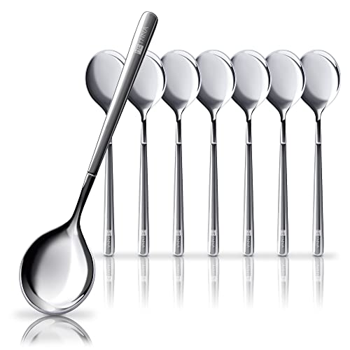 Heynna® "Llano" Stainless Steel Tea Spoon, Dessert Spoon, Egg Spoon, Cereal Spoon, Espresso and Cake Spoon, Gold/Sharp - Set of 8