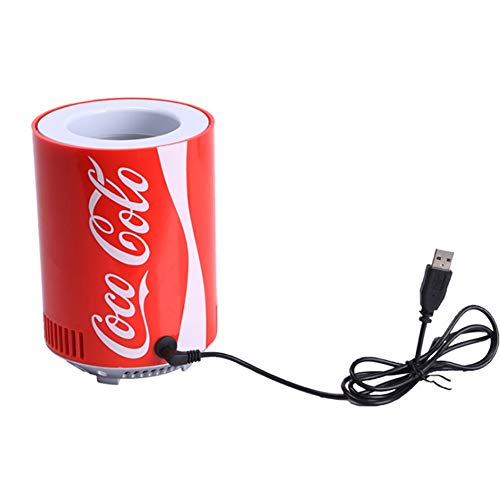 Weastion USB Kühlschrank Mini Cola Gefrierschrank Kühlschrank Kühltank Kühlschrank Auto Kühlschrank Kühlbarer Mini Kühlschrank Elektrischer Kühler (Color : Cola can)