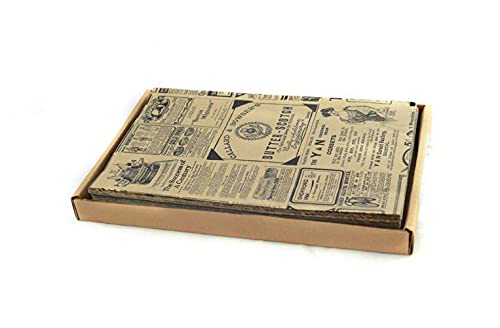 Hostelnovo - 500 Stück Fettpapier zum Verpacken von Lebensmitteln - Einheitsgröße von 32 x 20 cm - Speziell für Basket Chips und alle Arten von Behältern - Kraftpapier