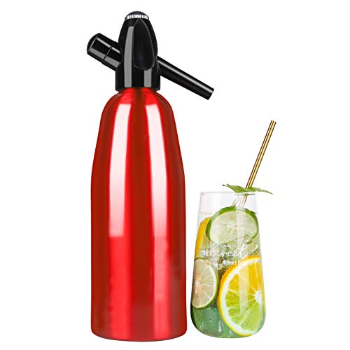 LANGSHI Soda Siphon 1L, Soda Wassersprudler Heimsprudler Soda-Wassermacher Siphon Soda Karbonisator Mini Soda-Maschine Sodaflaschen-Kit Sodasiphons