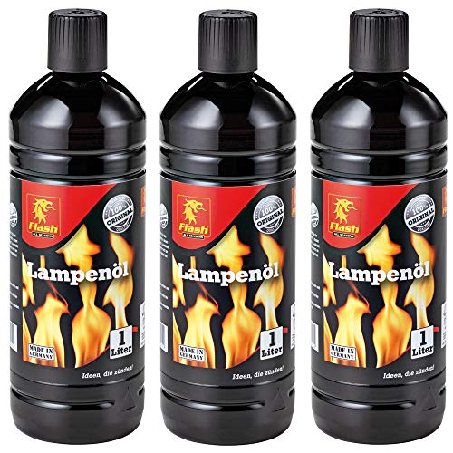 3 Liter (3x 1 Liter) Flash Lampenöl Petroleum-Lampen Garten-Fackel Öl