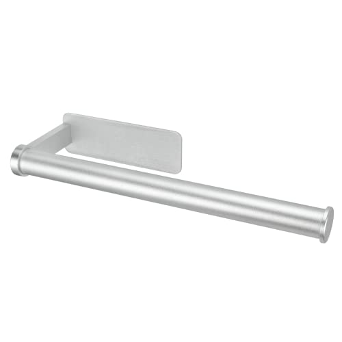 OIZEN Küchenrollenhalter ohne Bohren, Küchenpapierhalter Wand Küchenrollen Halter Aufbewahrung Organisator, Aluminium, 28cm