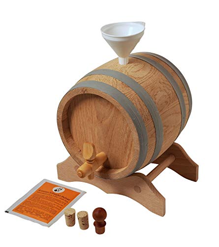 Moonshiners Choice Holzfass 1 Liter mit Zubehör - Top Geschenkidee zum Selber füllen - Eichenholzfass