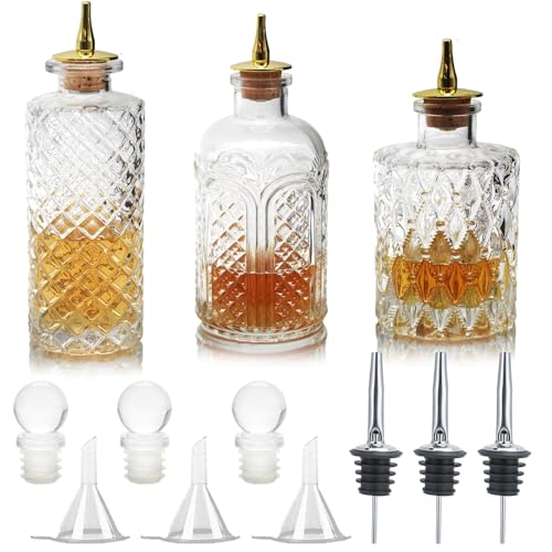 SuproBarware Bitterflasche für Cocktails – Glasflaschen mit Armaturenbrett-Deckel, ideal für Barkeeper, Hausbar