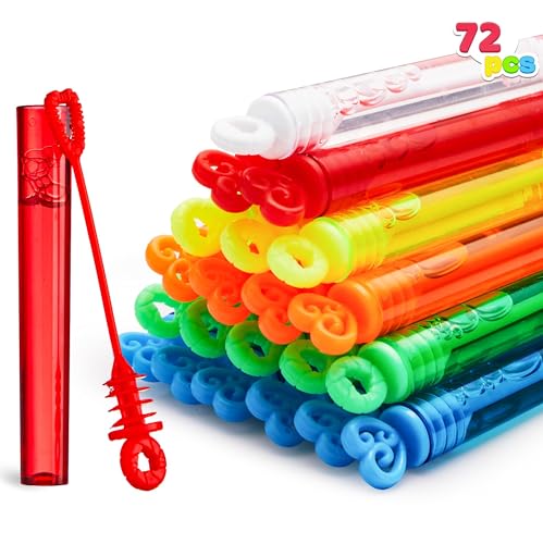 JOYIN 72 PCS Mini Blasenstäbe Set, Seifenblasen, Seifenblasenstab,Seifenblasen Mitgebsel, Partybevorzugung, Mini Bubbles Party Favors for Kids, Geschenk, Kreis- und Herzformen für Kinder