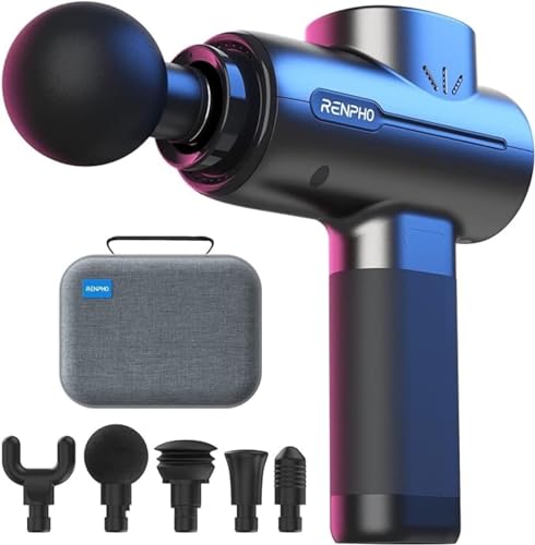 Massagepistole, RENPHO Active Massagepistole Massage Gun für Tiefes Gewebe, Rücken Massagepistole Massagegerät mit USB C Aufladung zur Muskel Massage Entspannen, Bestes Geschenk für Familie, Schwarz