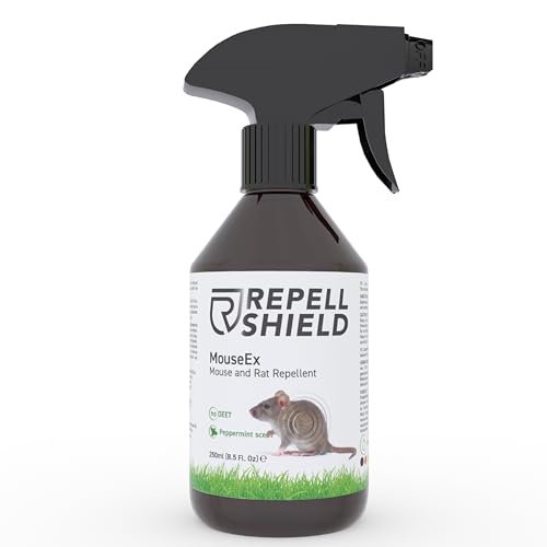 RepellShield® Pfefferminzöl Rattenabwehr & Mäuseabwehr Spray -250ml- Mäuse Abwehrmittel zum Mäuse vertreiben - hält Ratten, Mäuse & Nagetiere fern, Nicht färbend, Für drinnen & draußen, Mäuseschreck