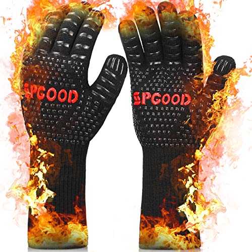 Grillhandschuhe Hitzebeständig bis 800°C, Feuerfeste Handschuhe