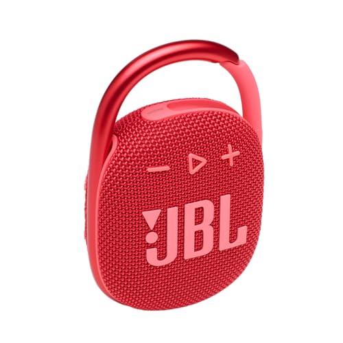 JBL CLIP 4 Bluetooth Lautsprecher in Rot – Wasserdichte, tragbare Musikbox mit praktischem Karabiner – Bis zu 10 Stunden kabelloses Musik Streaming