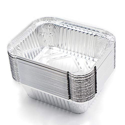 fuxunamz Grill Aluschalen Tropfschalen Grillschale Auflaufform - 25 Stück Einweg Schalen aus Aluminiumfolie, Passend für Backen, Braten, Kochen, Klein Behälter 15x12x5cm 400ml (ohne Deckel)