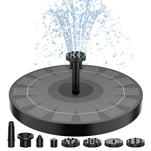 AISITIN Solarbrunnen für Draussen, 2.5W Solar Springbrunnen für Außen mit 6 Sprüh Effekten, Solar Teichpumpe mit 4 Stützstangen Solar Schwimmender Fontäne Pumpe für Garten,Teich,VogelBad,Wasserspiel