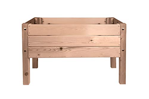 mgc24 Hochbeet Massiv für Kinder - Kiefernholz Braun rechteckig für Garten/Terrasse/Balkon - 79 x 40 x 50 cm