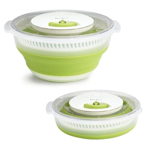 Moulinex K2530104 Essoreuse à Salade rétractable Salatschleuder, einziehbar, 4 l, Kunststoff, grün