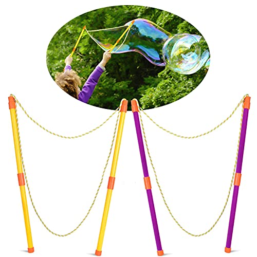 2 Paar Seifenblasen-Stab, Riesenseifenblasen für Kinder Erwachsene,Riesenseifenblasen Giant Bubble Maker Spielzeug,Bubble Wand,das Teleskopische Entwurfs Einfache Tragen, für Sommer Partys, Outdoor